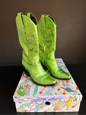 Jeffrey Campbell Lime Green Western Cowboy Boots
